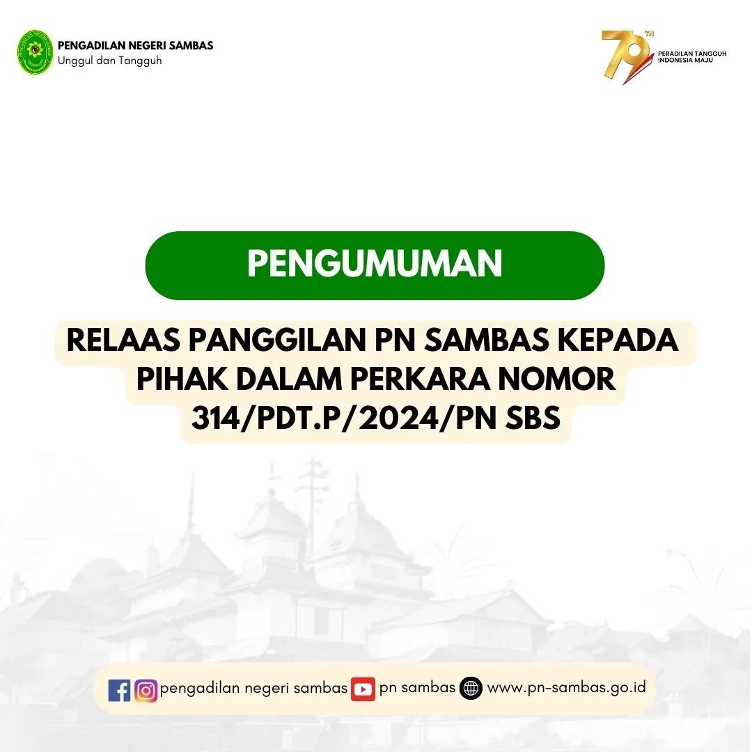 Pengumuman Relaas