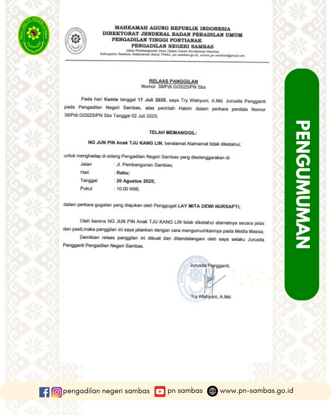 Relaas Panggilan