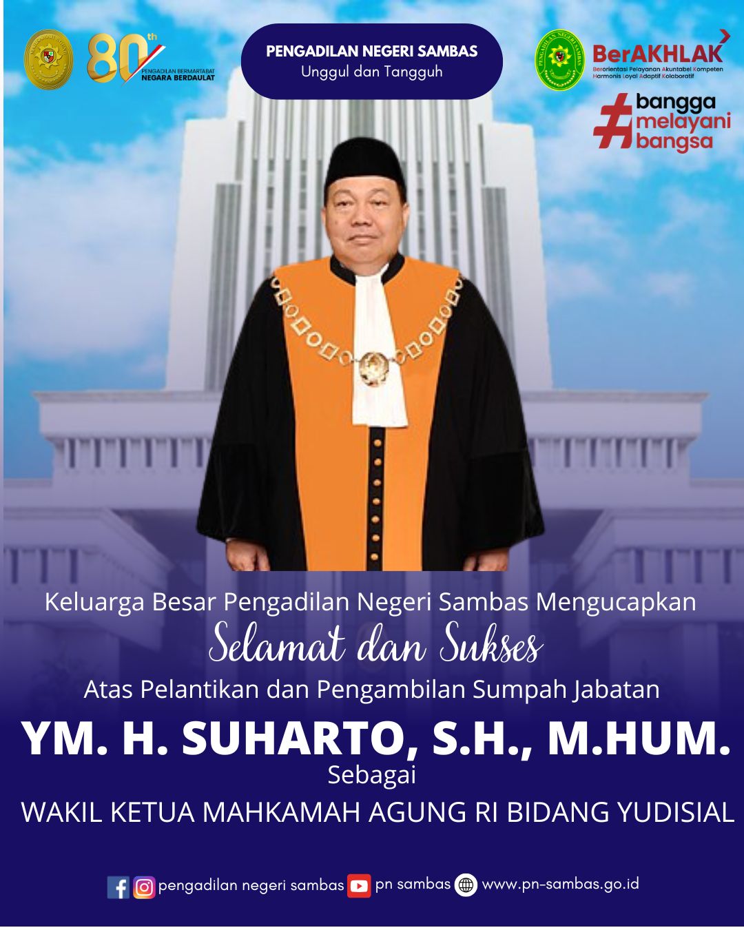Pelantikan Wakil Ketua MA RI Bidang Yudisial